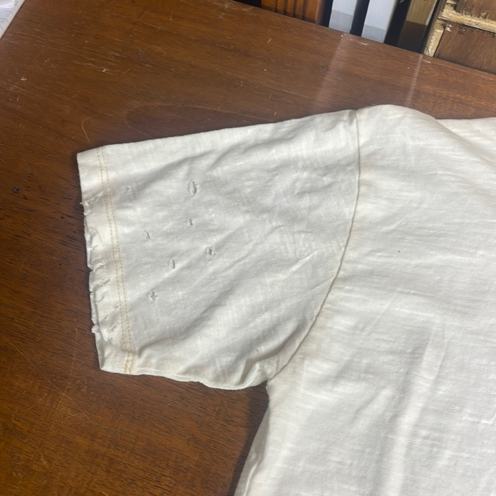 EPTM T-Shirt “The Distressed Long Tee” in Cream White by The Perfect Example T-9 - Picture 5 of 11